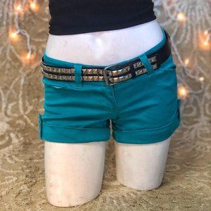 y2k low rise flirty summery edgy blue shorts